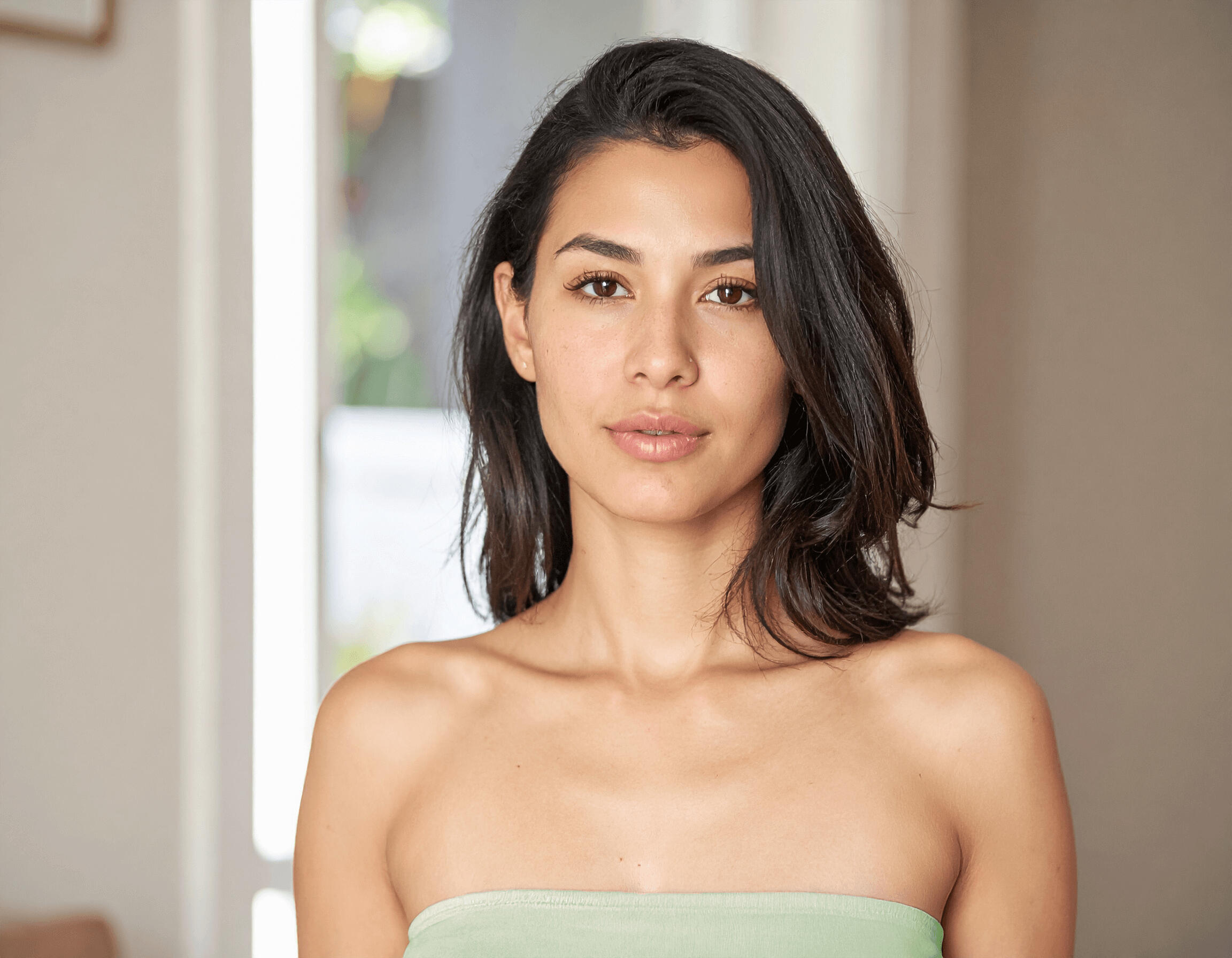 Manual base retouch (skin, color, and cleanup).